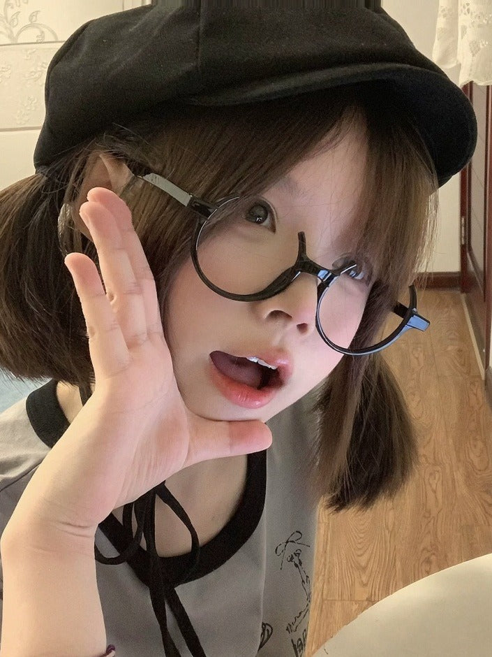 Kawaii Black Round Glasses Frames - Magic Diary
