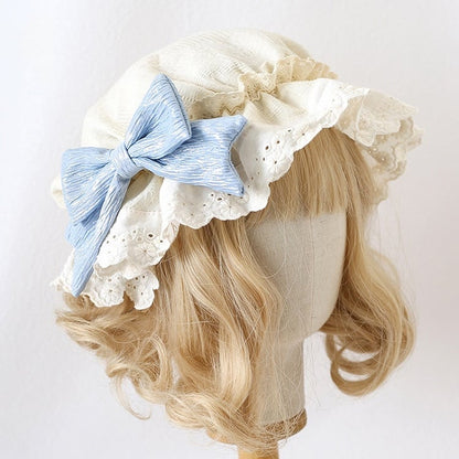 for 3 Sweet Lace-Trimmed Bowknot With Lolita Baby Cute Options Beige Hat Color