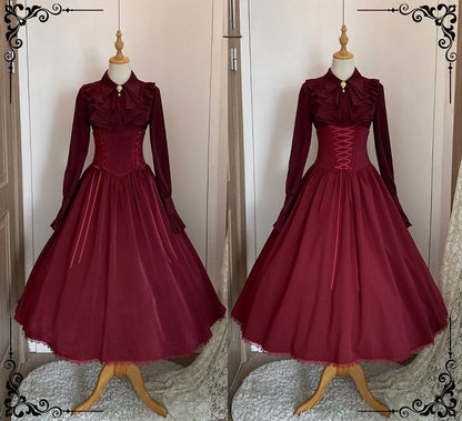 Super Skirt Red Lolita Reversible Boned Elegant Waist High