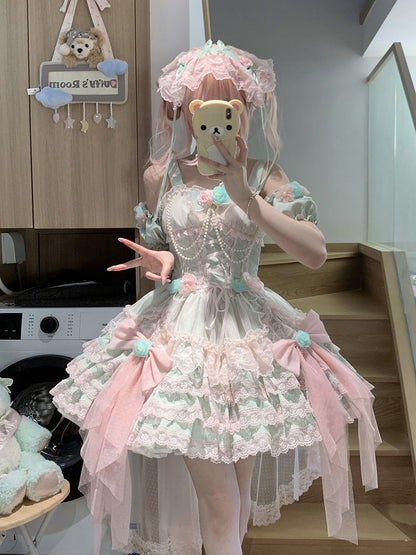 Jumper Pink Green Dress Skirt and Lolita Princess Flower Hanayome Fairy