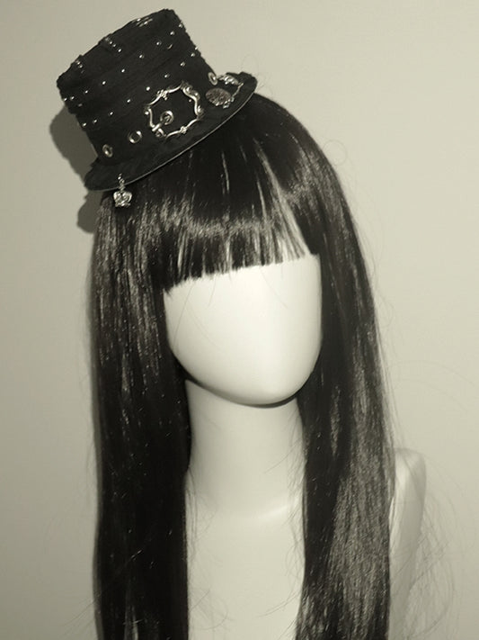 Black Buckle Hat Design Mini Punk