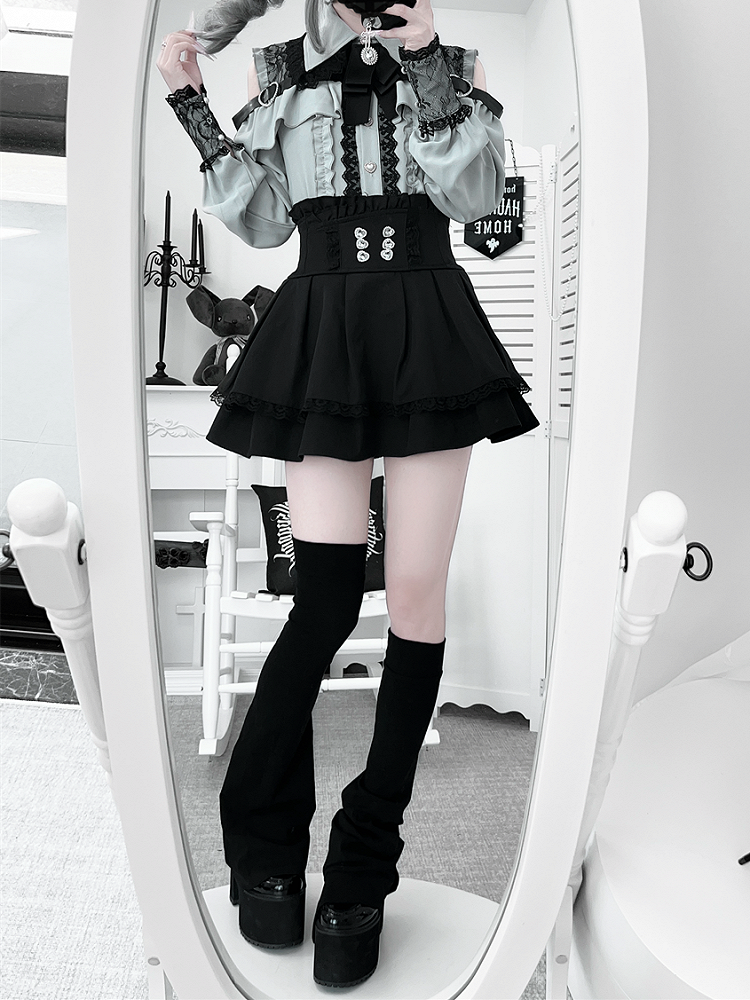 Detail Jirai Cutout in Style | Dusty Kei Blouse Green