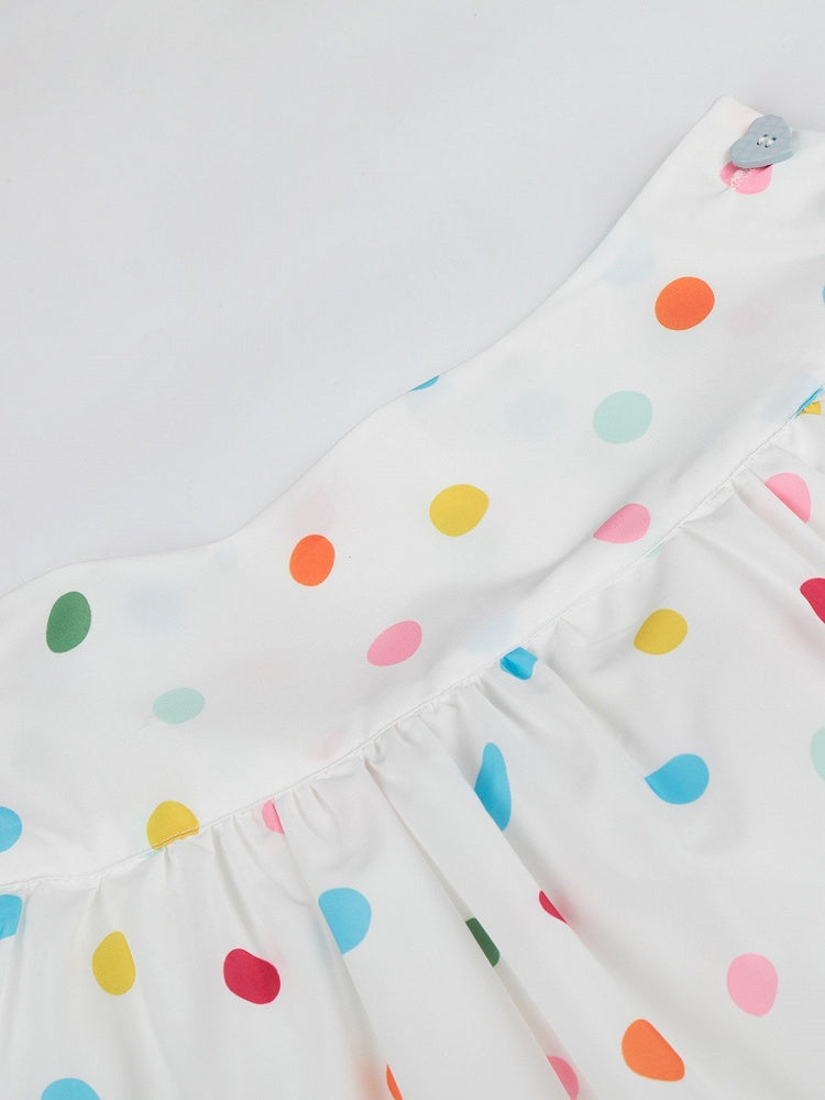 White Skirt with Colorful Polka Dot Pattern - Languid Park