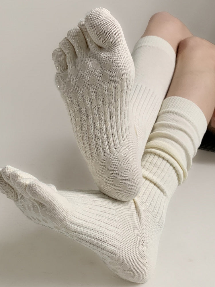 Ribbed Socks Anti-Slip Toe Calf Silicone