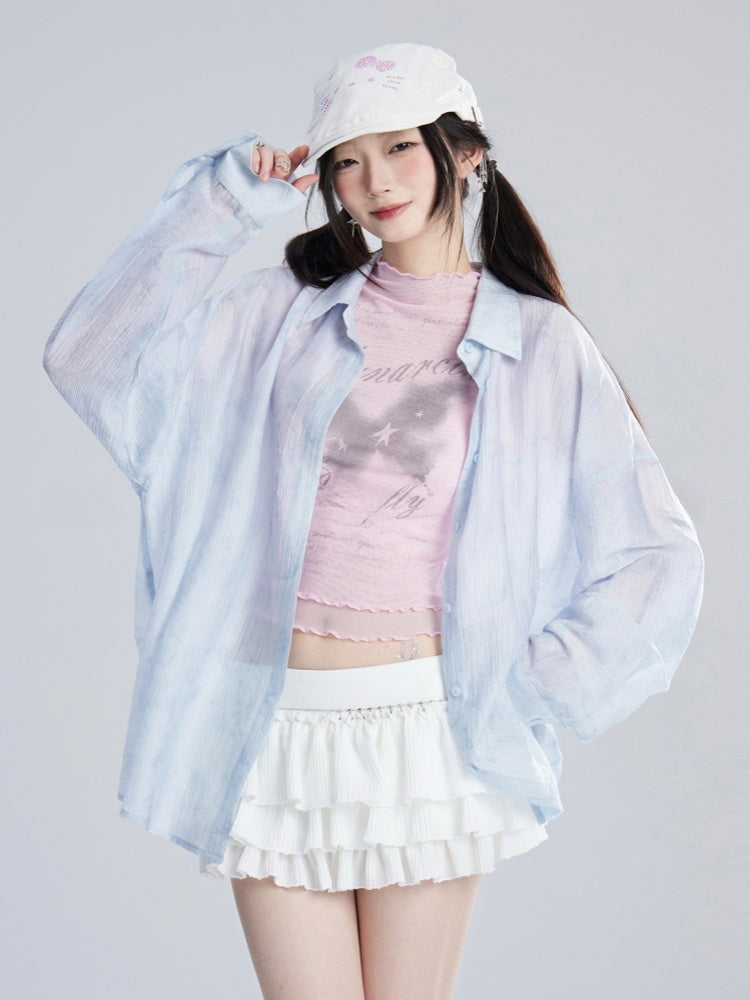 ミニティアードスカート ベージュ ローバレエコアウエスト