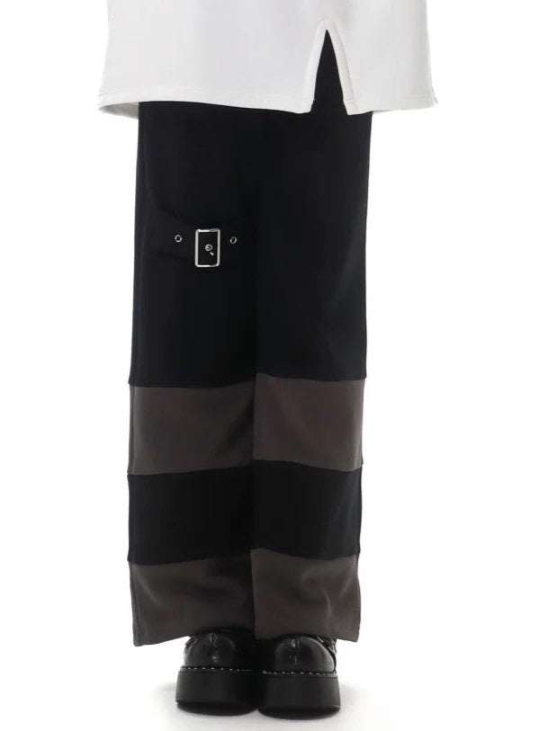 Pants Raccoon-Inspired Striped Black Gray