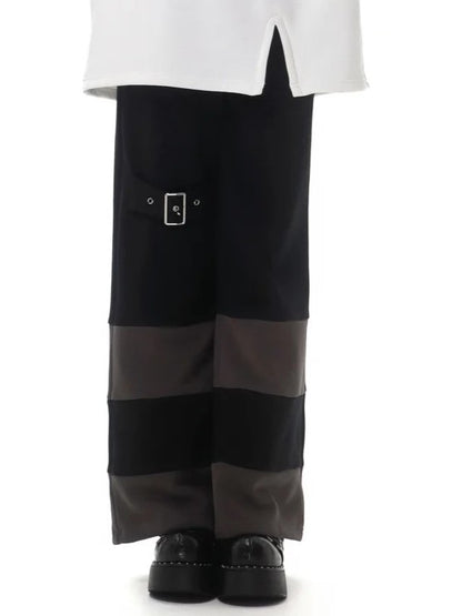 Pants Raccoon-Inspired Striped Black Gray