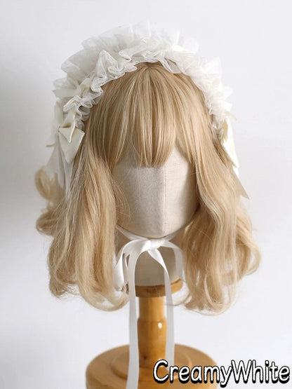 18-Color Ruffled Bow Tulle Hairband Lolita