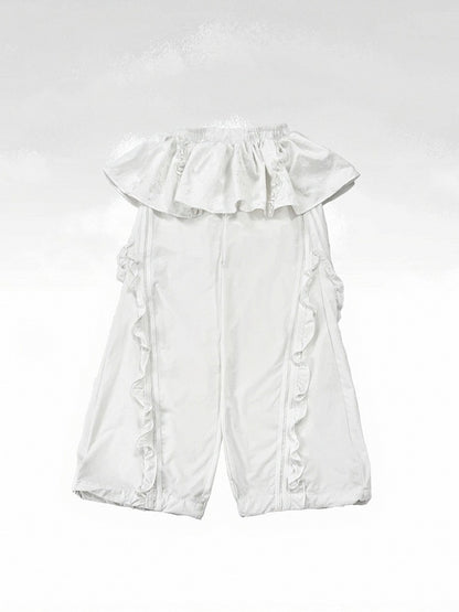 Casual Ruffle Pants with Skirt Hem - PICKYBONE