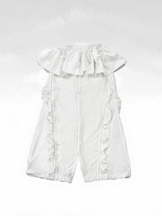 Casual Ruffle Pants with Skirt Hem - PICKYBONE