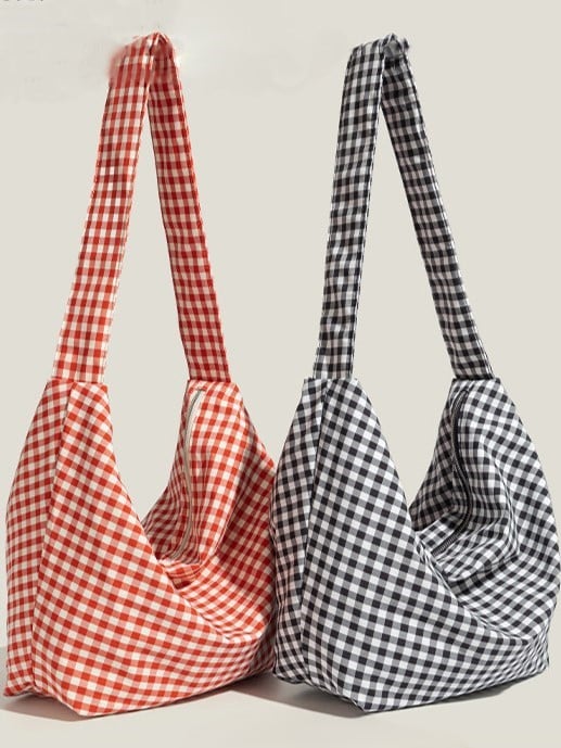 2 Bag Crossbody Canvas Plaid Colors