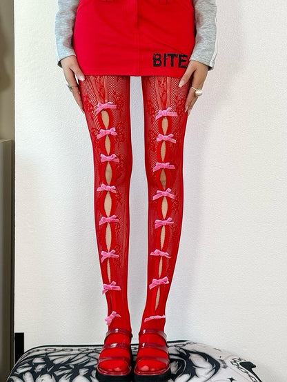 Design Y2K Optionen Strumpfhose Farbe Cut-out Bowknot 4 Details