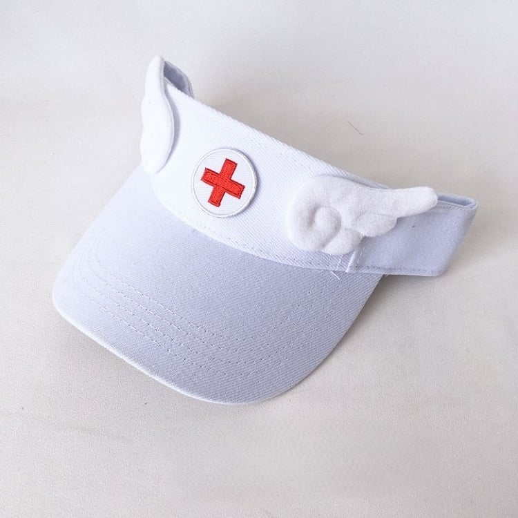 Wings Visor with Black/White Cap Cross Embroidered