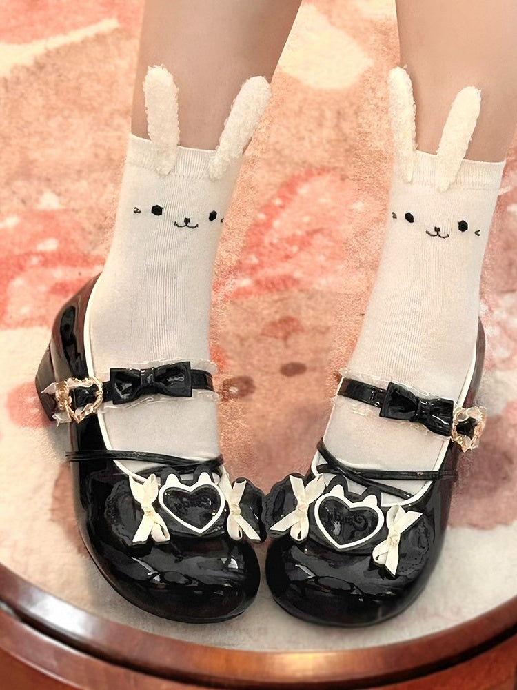 Janes with Sweet Accents Bow Black Candy-shaped Low-heel Ornaments Lolita Mary