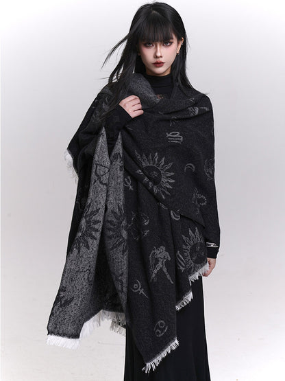 Christmas Shawl Black - Sun