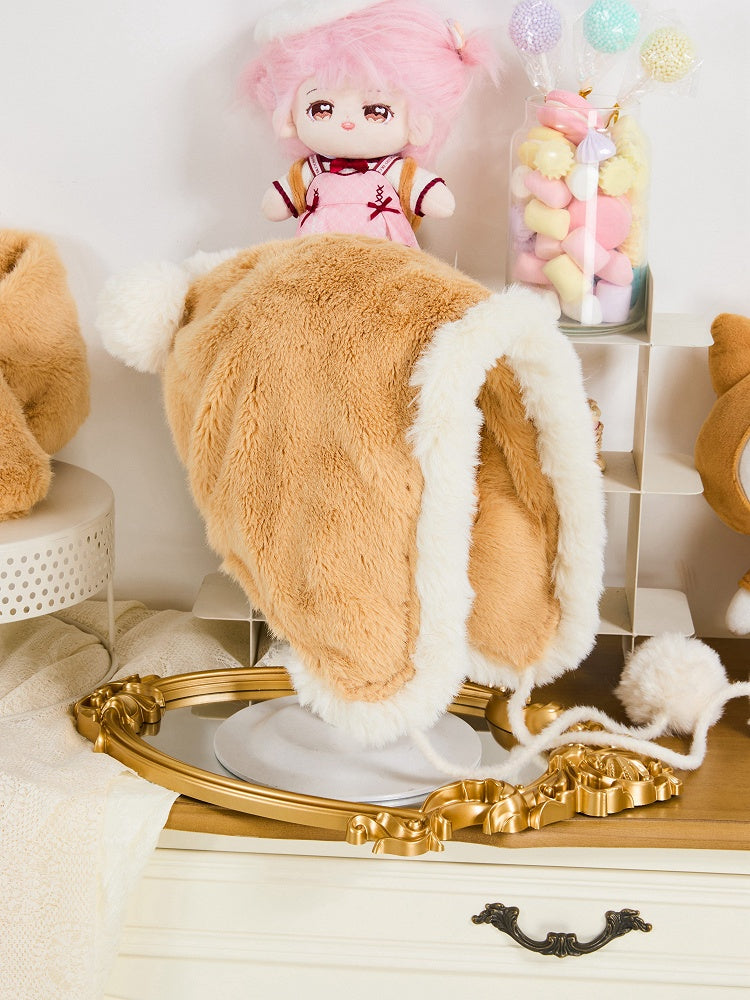 Pompoms Winter Yellow Plush Cute Hat