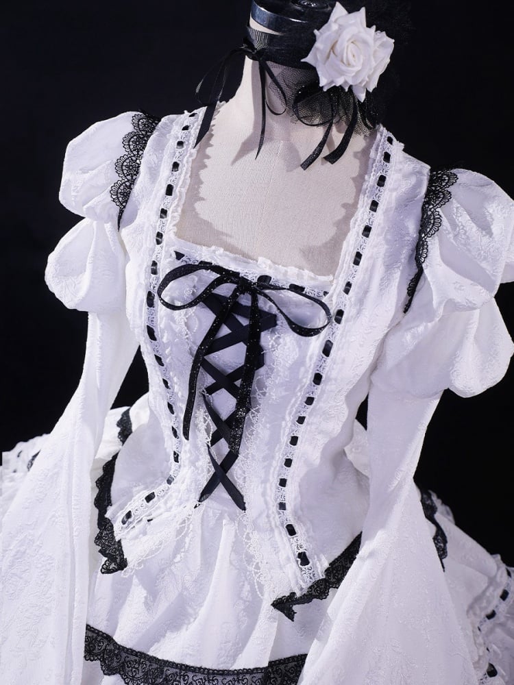Shugo Chara Tsukiyomi Utau Weißes Kleid Lolita-Stil Cosplay Kostüm