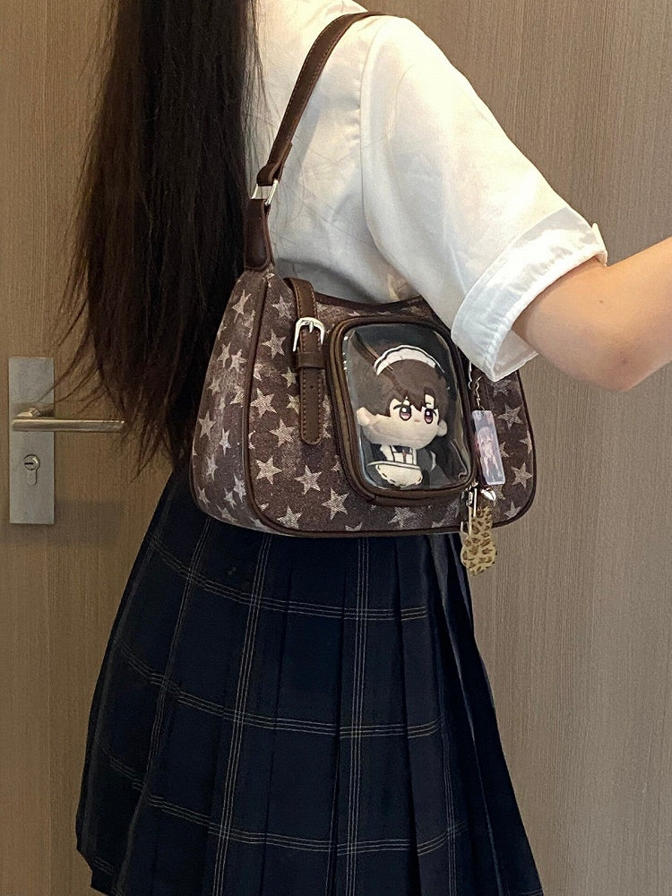 Y2K Star Denim Crossbody Bag
