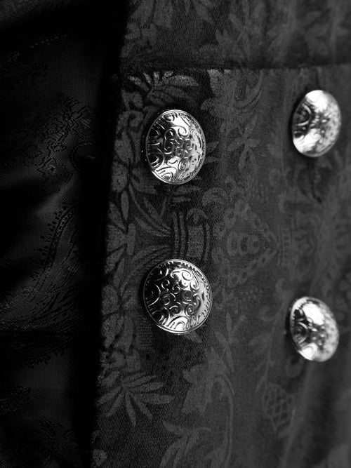 Men's Dark Printing Black Gothic Vest