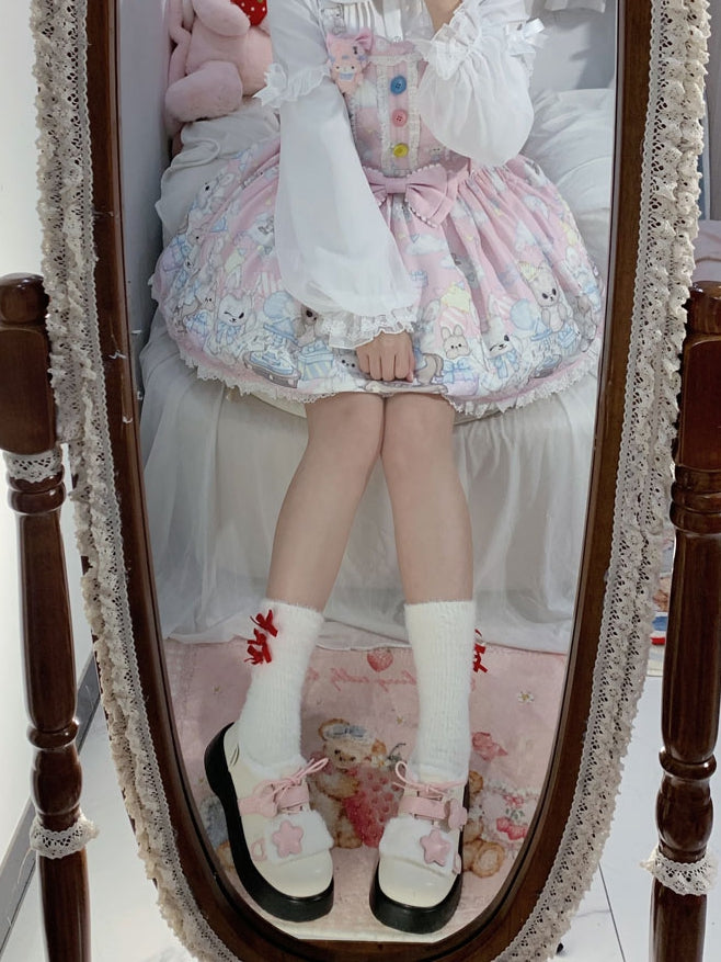 Akzente Riemendesign Winterverschlüsse Beige Star Lolita Klettverschluss Rosa Fleecefutter Sweet Heart Gemütliche Plateaus mit