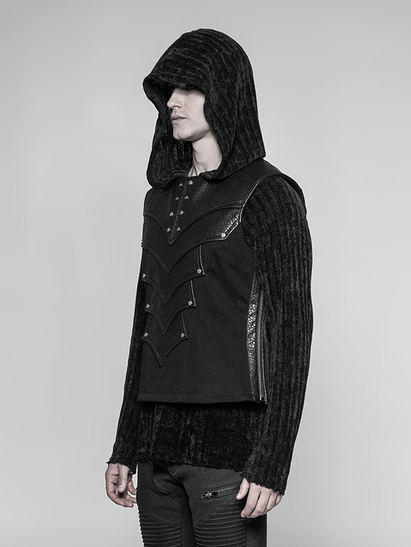 Men's Vest Chest Protector Black Punk