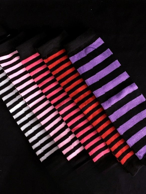 Color – Striped Options Y2K Fingerless Warmers 6 Arm