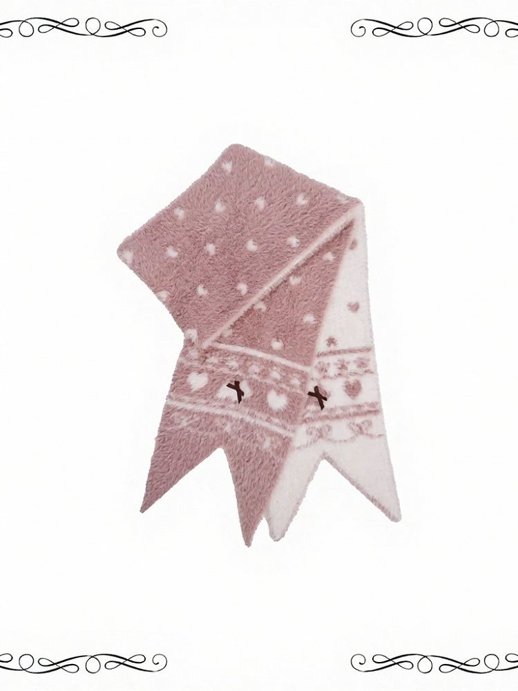 Kawaii Polka Dot Scarf in Red/Pink - iris de nuit