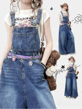 Jeans Schnitt Blau Y2K Weites Bein Bittersweet Overall