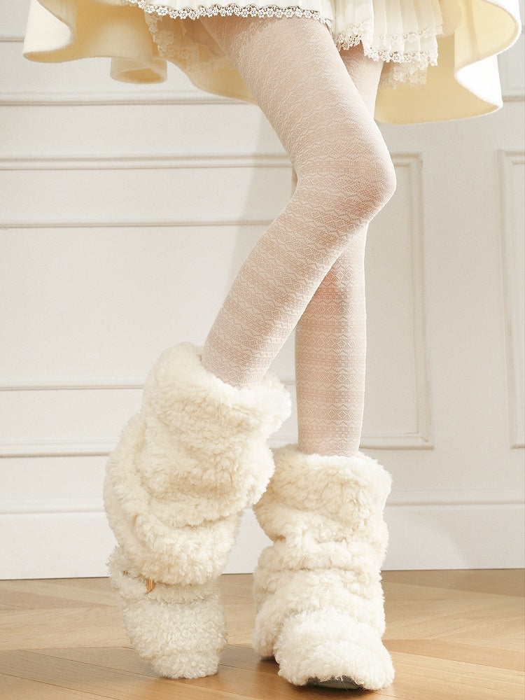 Retro 4 Colors Pattern Geometric Tights