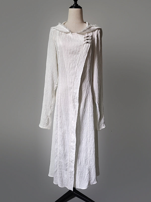 Weißer Lolita Ouji-Mantel mit Kapuze, Gothic