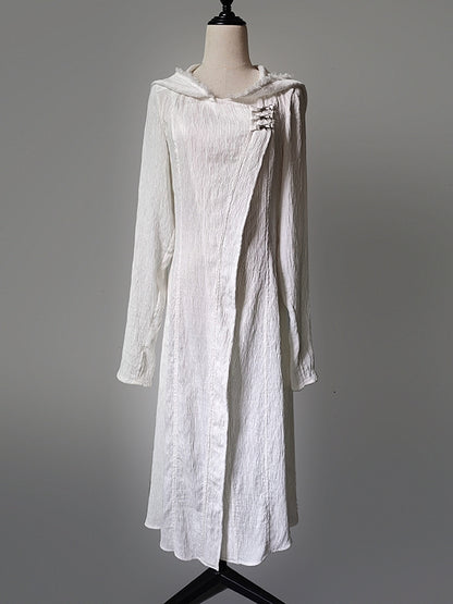 Weißer Lolita Ouji-Mantel mit Kapuze, Gothic