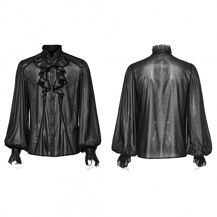Goth Black Shirt Men's Gentleman