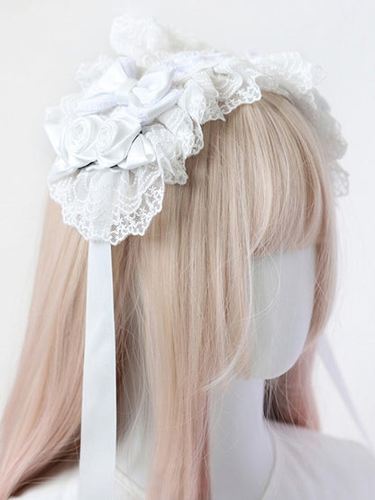 Lace Roses 4 Gothic and - Options Bows Color Hairband