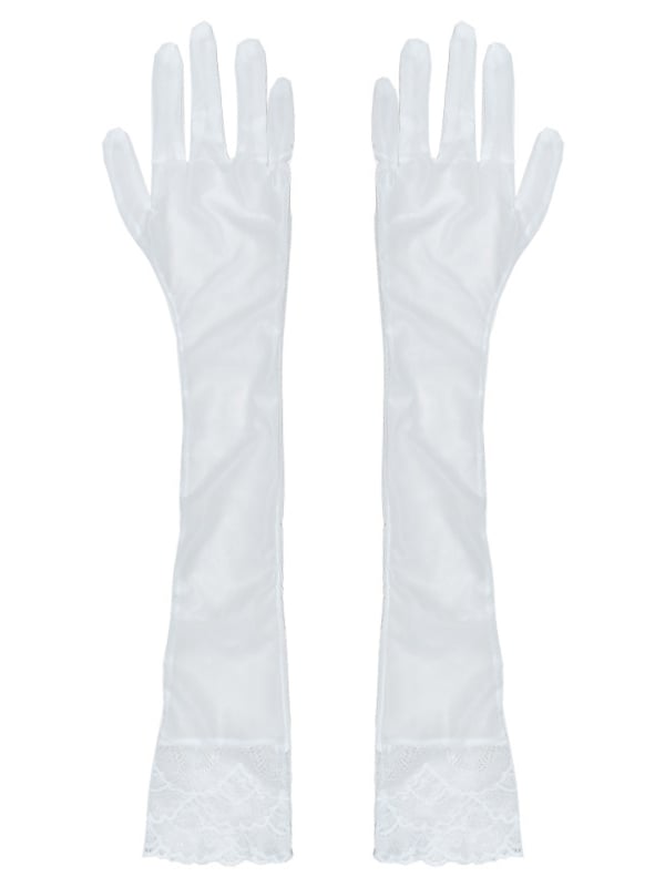 Lace Trim Gothic Punk Gloves