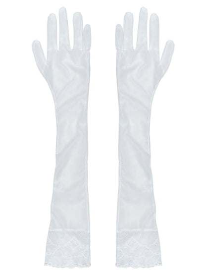 Lace Trim Gothic Punk Gloves