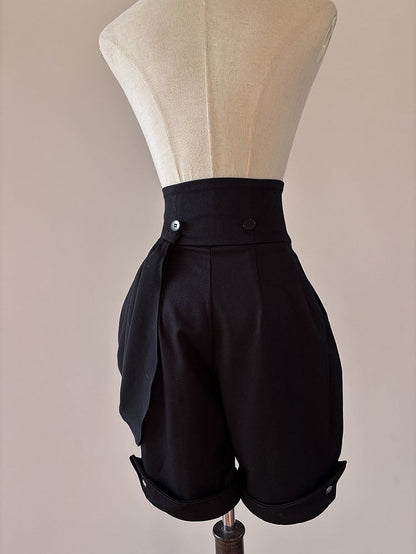 Ouji Lolita Belt Shorts High Corset Black Gothic Waist