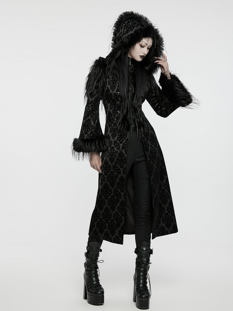 Black Gothic Gorgeous Jacquard Coat