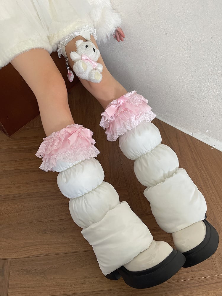 White Decoration Leg Garter Bear with