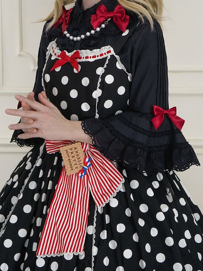 ブラック ラウンドフラットカラー ベルスリーブ コットンブラウス