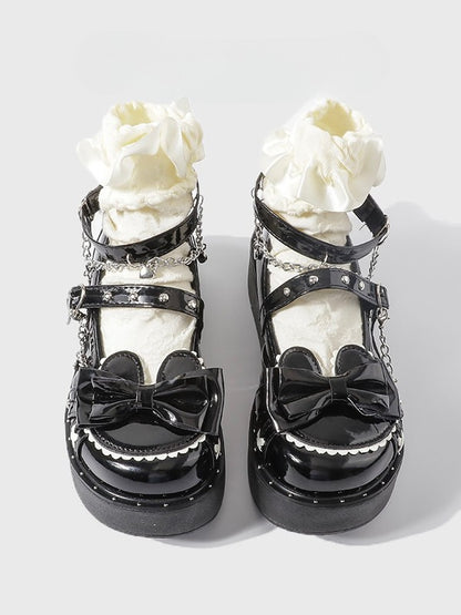 Strap Black Studded Janes Mary Platform Buckle - Lolita Decor