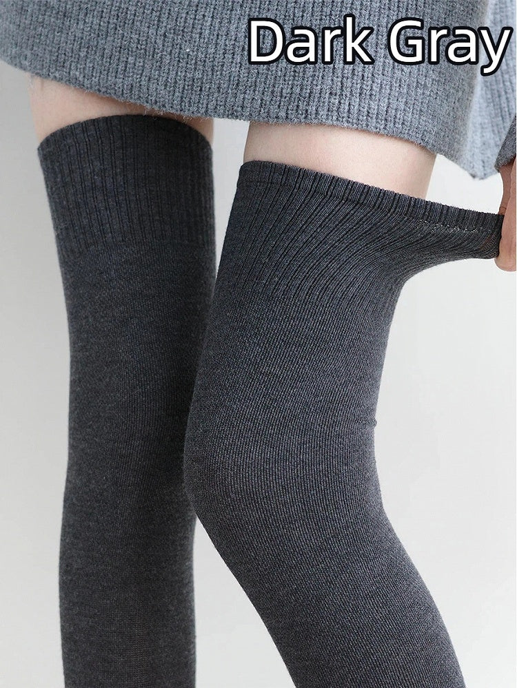 Colors) Stockings Knit Ribbed (5 Over-the-Knee