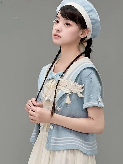 with Lolita Brooch Dove Embroidery White Tassel