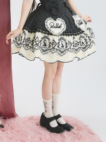 Black White Calf Socks