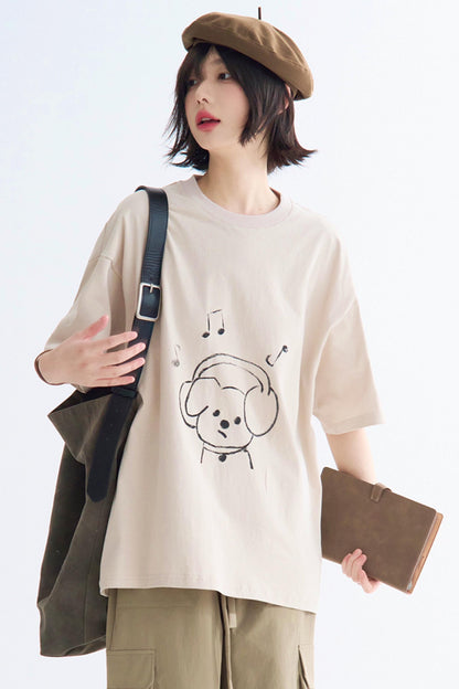 ルーズフィットグラフィックTシャツ パピー