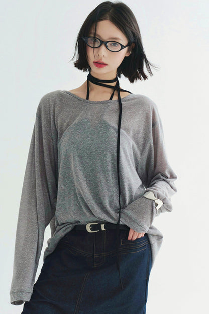 軽量シアーVネックTシャツ