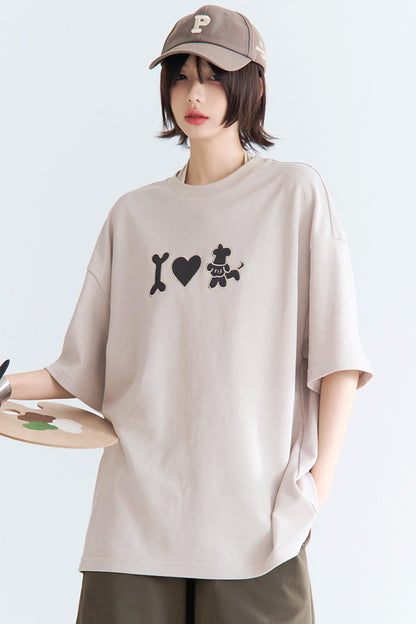 パピTシャツ ネッククルー 刺繍