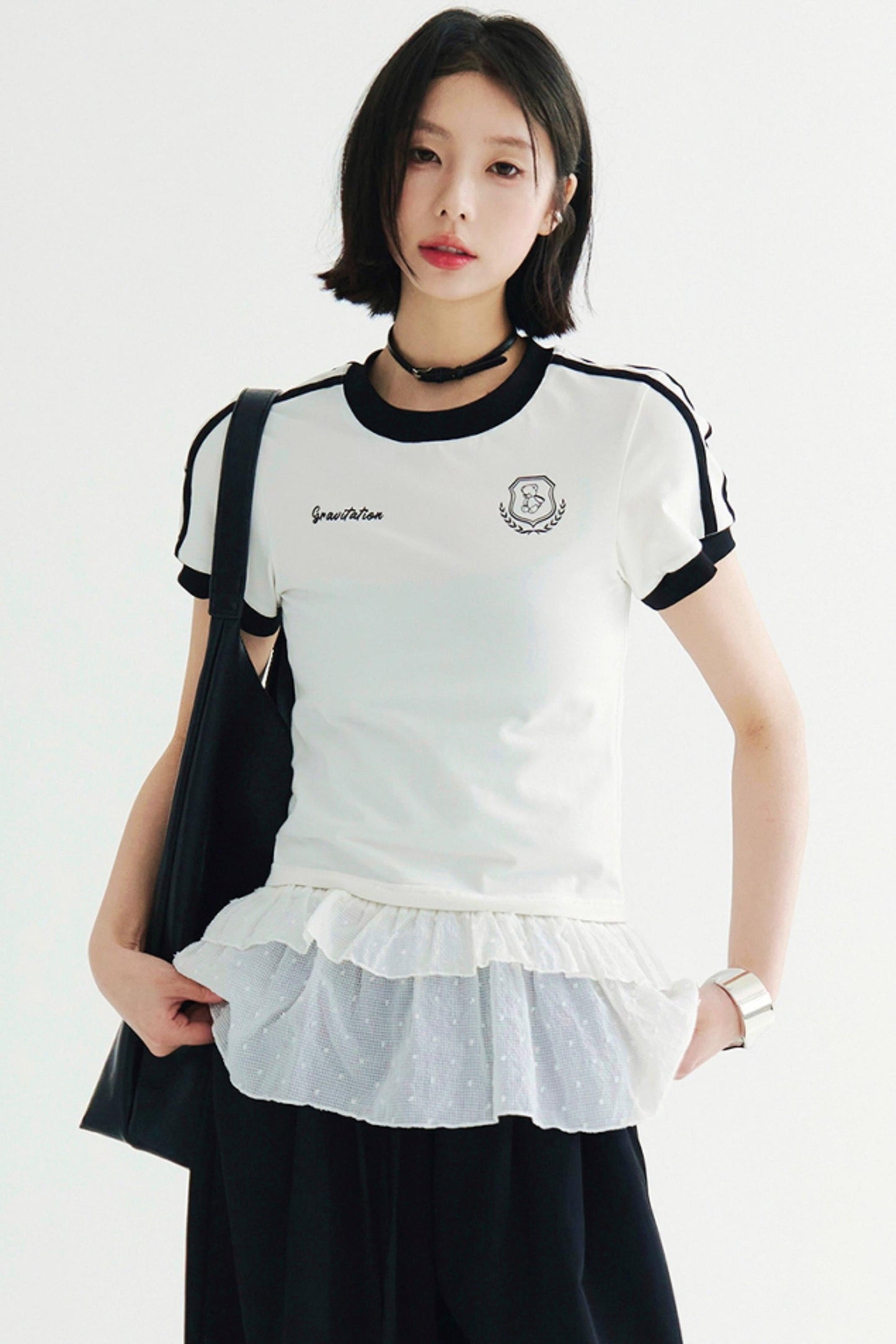 グラビティポジティブTシャツ ベアバッジプリント