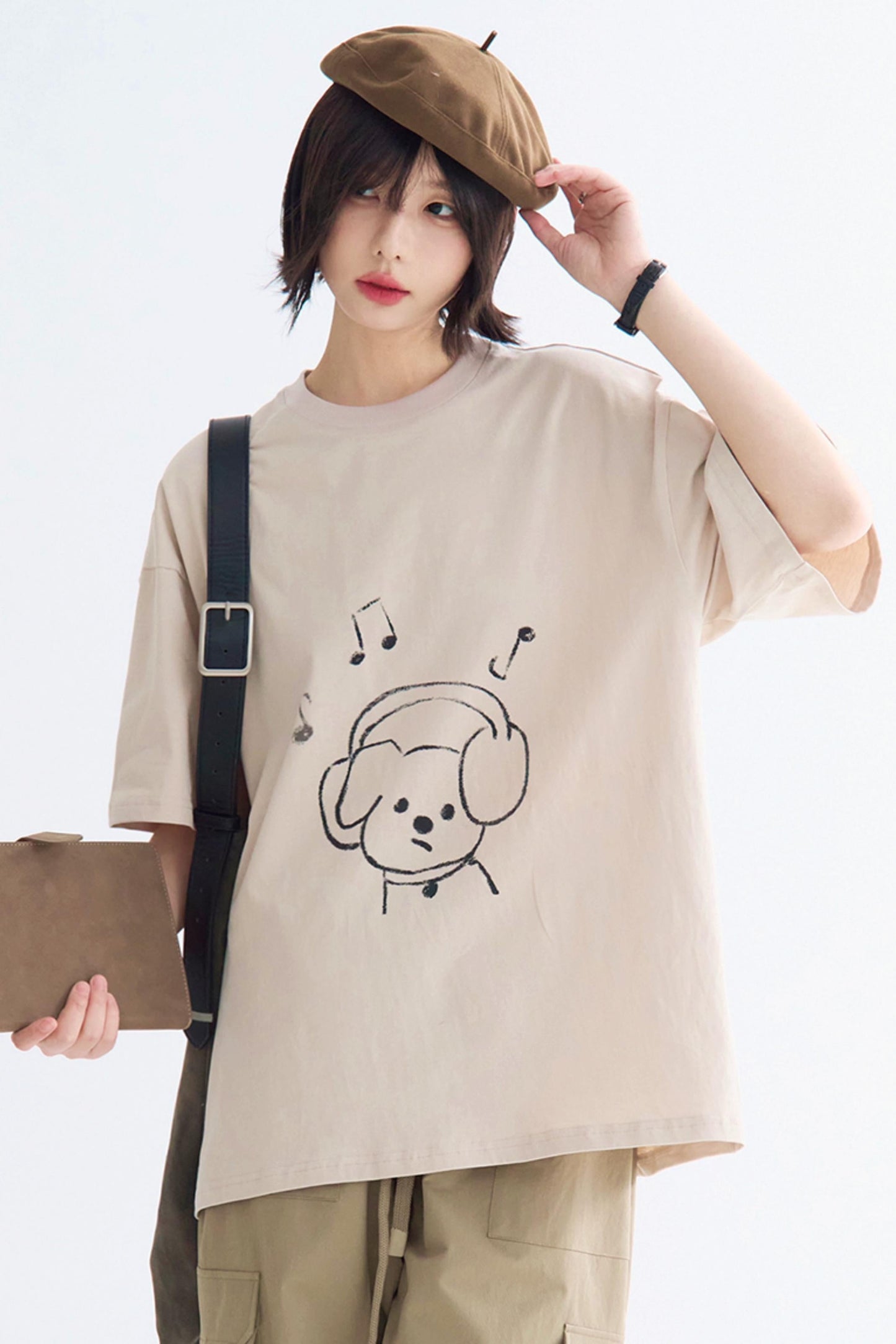 ルーズフィットグラフィックTシャツ パピー