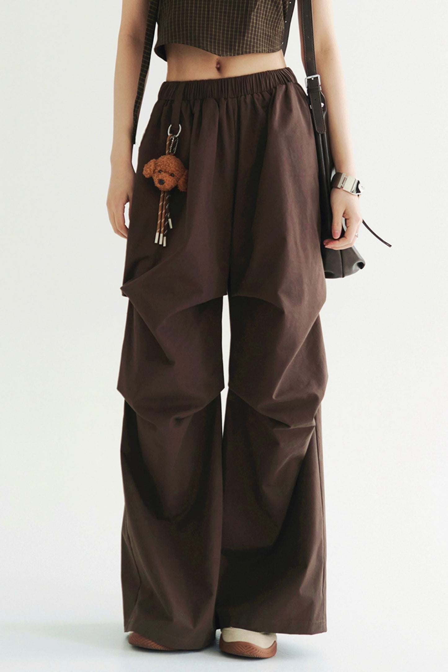 エレガントなパンツ トラウザー ワイドプリーツ