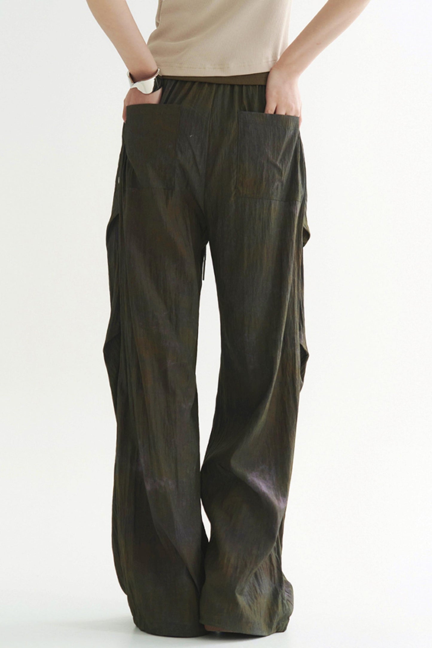 ドレーププリーツカジュアルパンツ